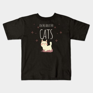 Ask Me About My Cats Dark Kids T-Shirt